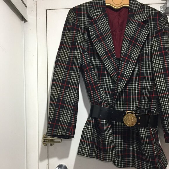 VINTAGE SIMPSONS WOOL BLEND PLAID JACKETS SIZE 46T - Picture 7 of 10